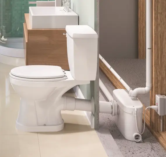 Essential sanitary devices for a clean toilet, including Saniflo systems. WeFixPlumbing offers expert repairs and installations in London.