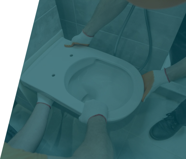 Group 36 (25) Professional plumber installing or repairing a toilet. Trust We Fix Plumbing for expert service in London.