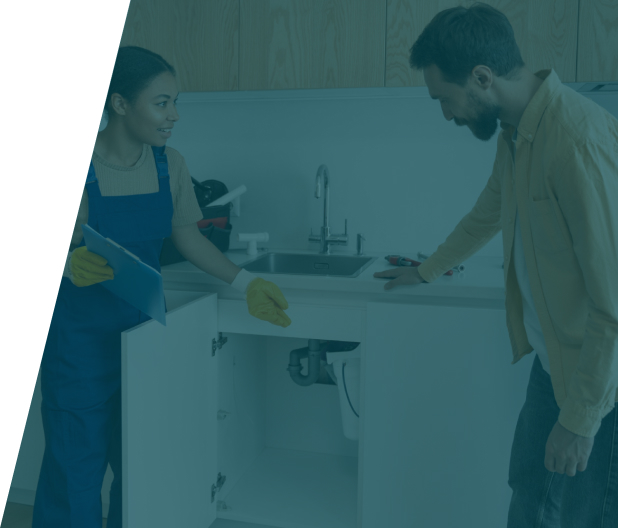 Group 37 (39) Plumber installing a new sink in a modern kitchen, highlighting kitchen refurbishment service in London by We Fix Plumbing London.